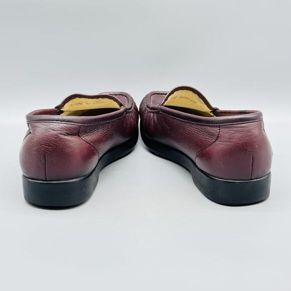 SAS Shoes Womens 6.5 WW Burgundy Leather Tripad Comfort Loafers Slip On Moc Toe - Picture 6 of 11